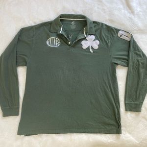 RARE St. Pattys Irish Collard Quarter Button Up New York Yankees Oversized Top